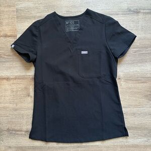 Figs Catarina One Pocket Scrub Top Black Size XXS